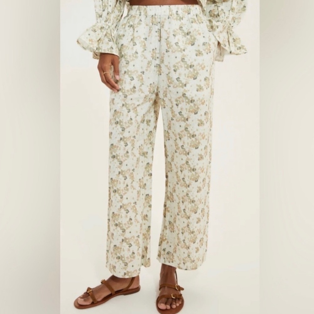 Something Navy Linen Blend Pants